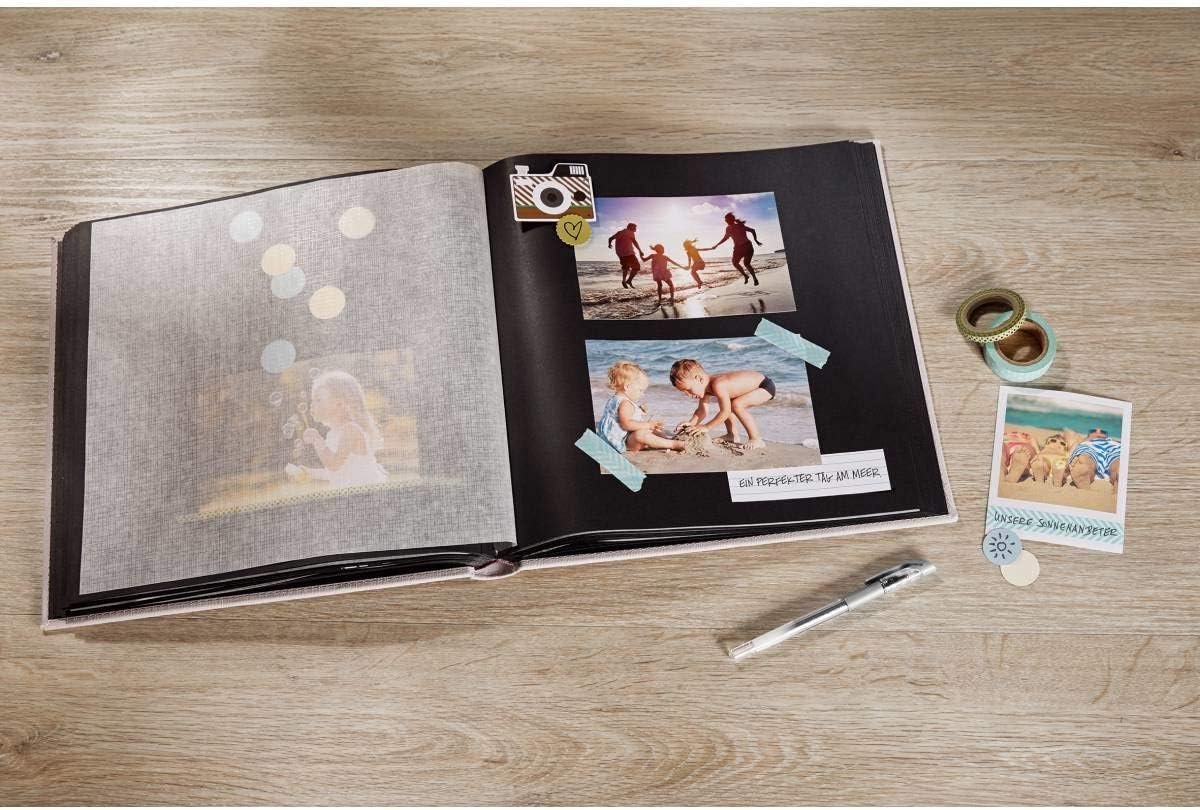 Candala fotoalbum met harde kaft – 26 cm, zwart, wit – luxe album voor je mooiste herinneringen