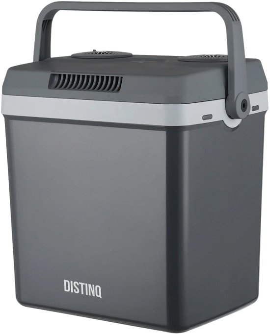 DistinQ Elektrische Koelbox voor Auto en Camping – Koelbox Elektrisch met Verwarmingsfunctie - 12v 230 Volt – 25L - Grijs