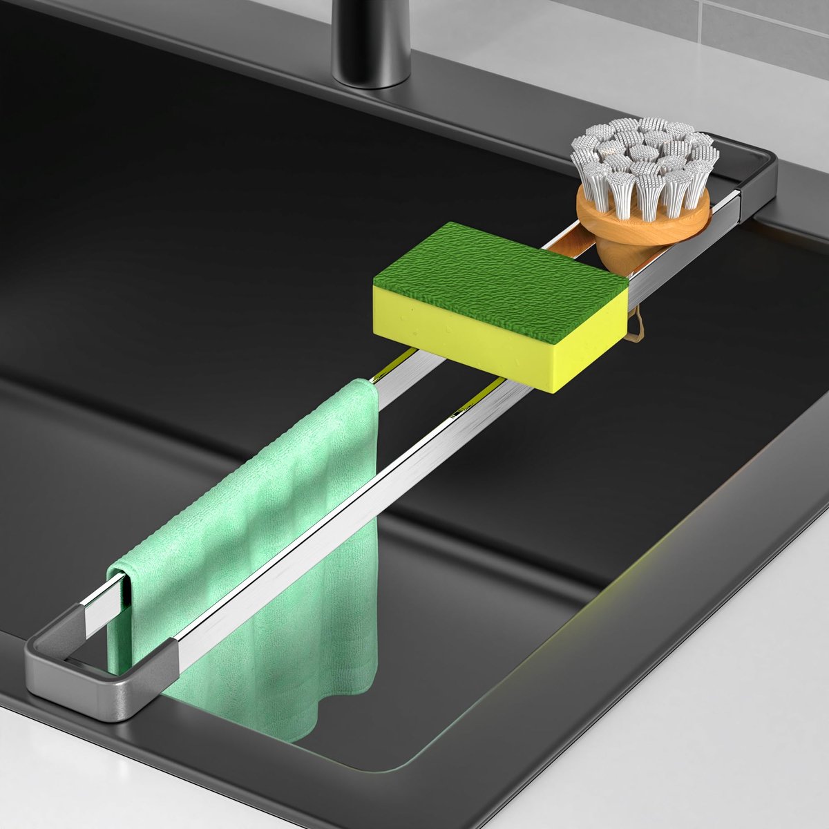 Unyqoos® Stijlvolle multifunctionele spoeldoekhouder voor optimale keukenorganisatie