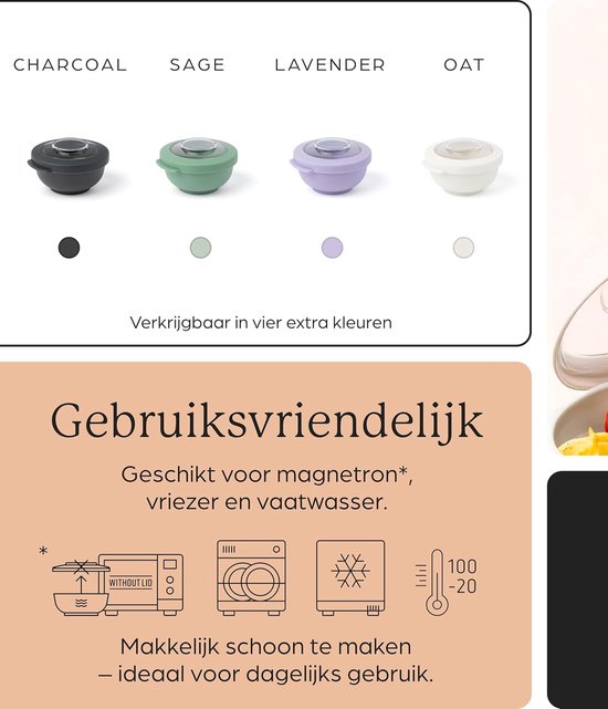 Coffret Amuse Tylla Peach Snack - 3 x 200 ml - Boîtes à goûter refermables Perfect - À emporter - Oranje