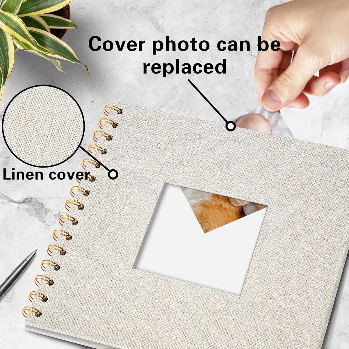 Candala fotoalbum met harde kaft – 5 cm, Beige – luxe album voor je mooiste herinneringen