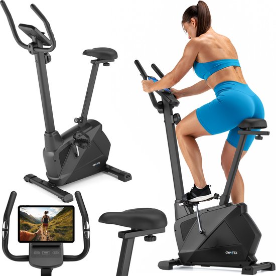 Gymtek® Magnetische Hometrainer Fiets - Fitness Fiets - Home Trainer - tot 130kg - 8 Weerstandsniveaus, 6kg Vliegwielgewicht - LCD Display