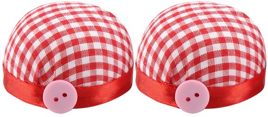 Foto: Mmgoqqt 2 stuk naalden kopspelden pols speldenkussen rood wit basismodel voor naaien quilten borduren handwerken