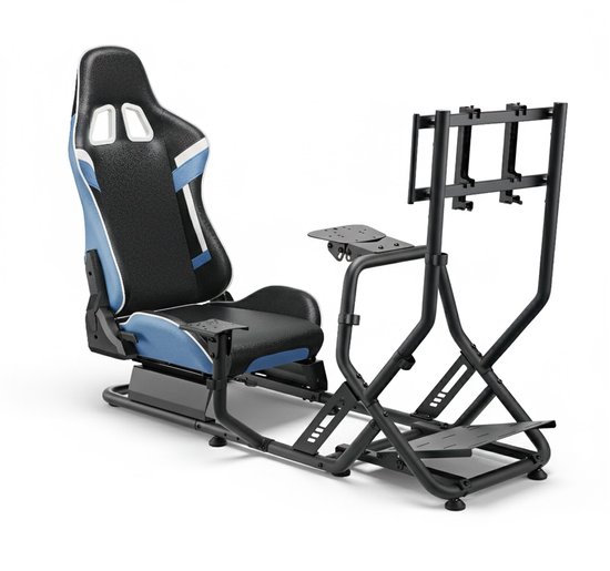 VDD Gaming - Racestoel - Race simulator - Sim Racing Cockpit - Racestoelen - Racing seat - Cockpit - Racing cockpit - Race simulator compleet - Race sim stoel - Cockpit Simulator - Volledig Verstelbaar - Met beeldscherm Bevestiging - Incl. Race stoel