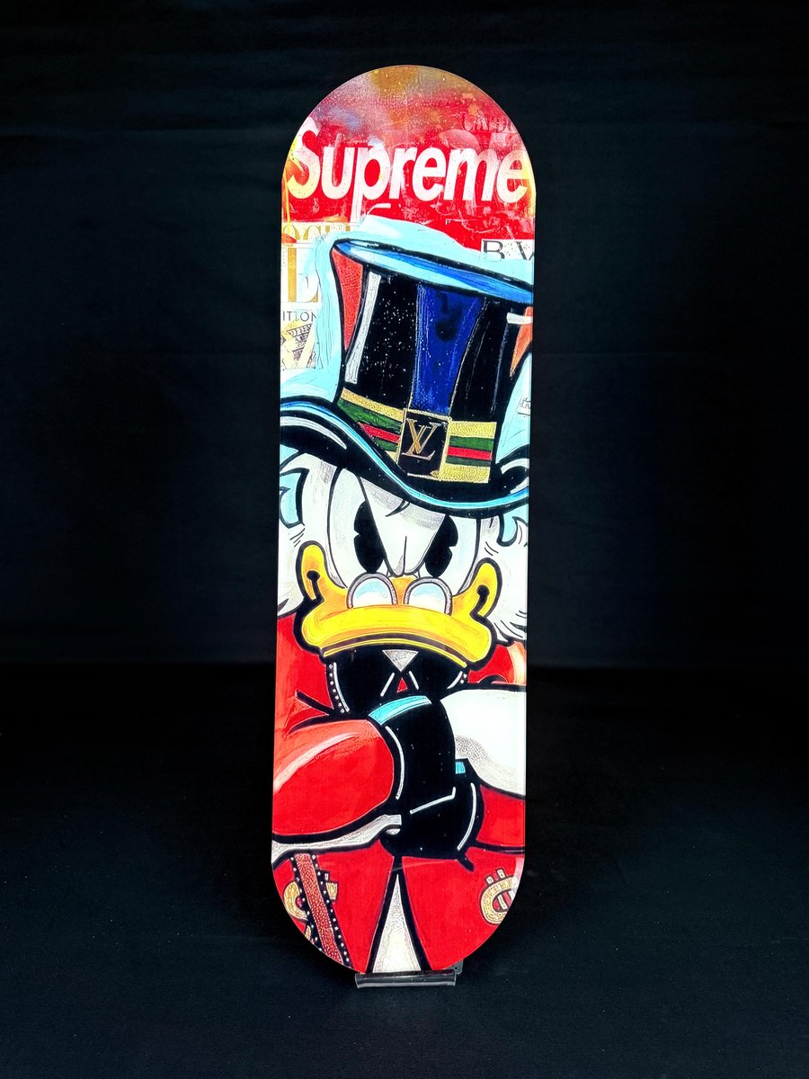 Dagobert Duck Supreme – Popart Skateboard 22x67cm Colors