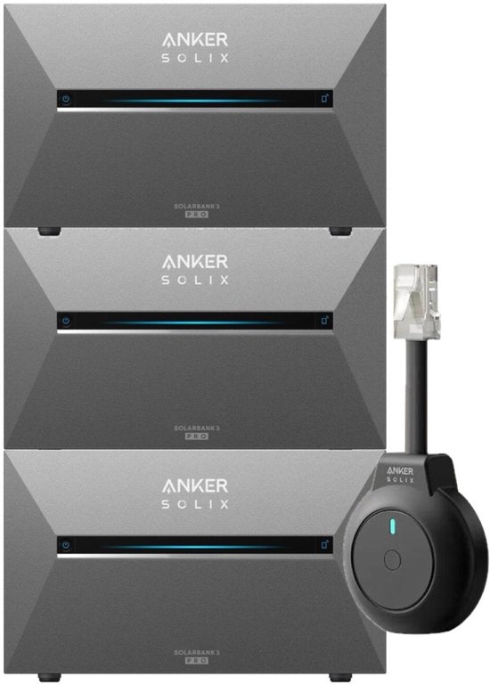Anker SOLIX - Thuisbatterij Bundel - E2700 Pro (x3) - 8.1 kWh + P1 Meter