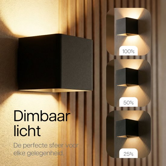 Applique murale rechargeable Luminize avec télécommande - Intensité variable - Sans fil - Applique murale rechargeable alimentée par batterie - Lumière chaude - Zwart