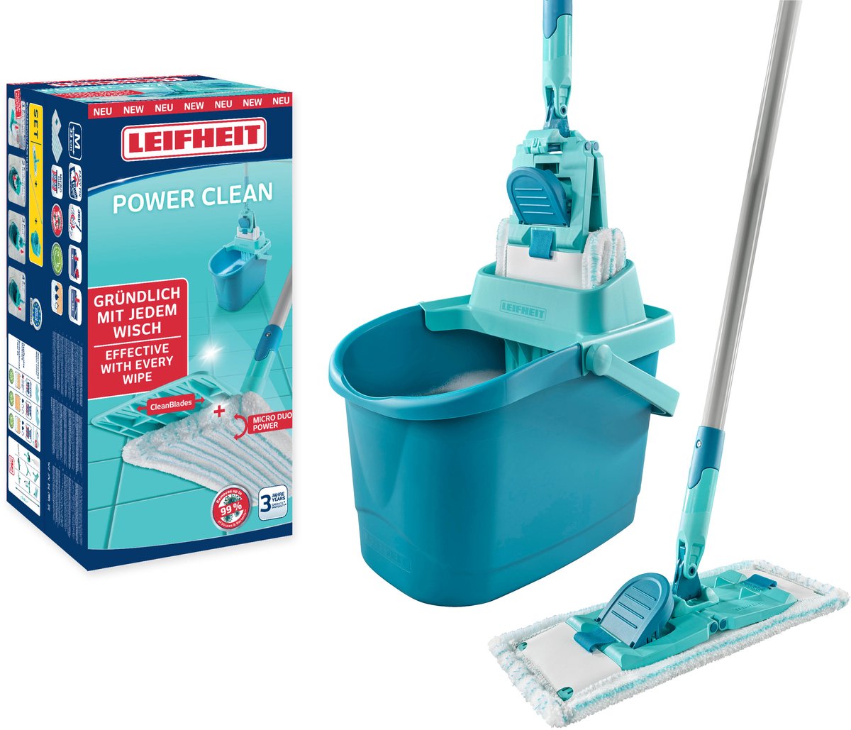 Leifheit Dweilsysteem Powerclean Vloerwisser Met Micro Duo - 33 cm 1 set