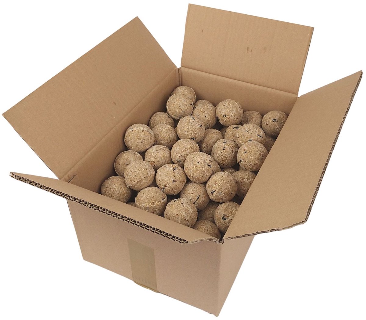 Famiflora maxi verpakking - doos met 100 mezenbollen zonder netje - 100 x 90g - Zonder netje: veiliger voor vogels en beter voor het milieu omdat geen plastic achterblijft