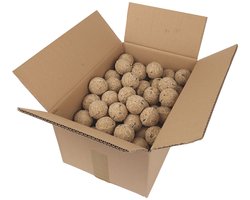 Famiflora maxi verpakking - doos met 100 mezenbollen zonder netje - 100 x 90g - Zonder netje: veiliger voor vogels en beter voor het milieu omdat geen plastic achterblijft