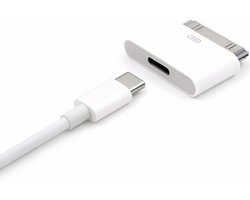 USB-C Adapter wit - USB-C naar Apple 30-pins - Opladen en dataoverdracht iPhone 4/4s iPad iPod Nano Touch
