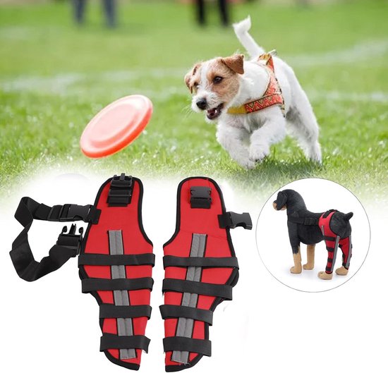 Sander Shop Hond Brace Achterbeen, met Reflecterende Strips Hond Kniebrace voor Gescheurde ACL, Elastische Veilig Shockproof Huisdier Kniebeschermers voor K9 CCL Luxating Patella (M)