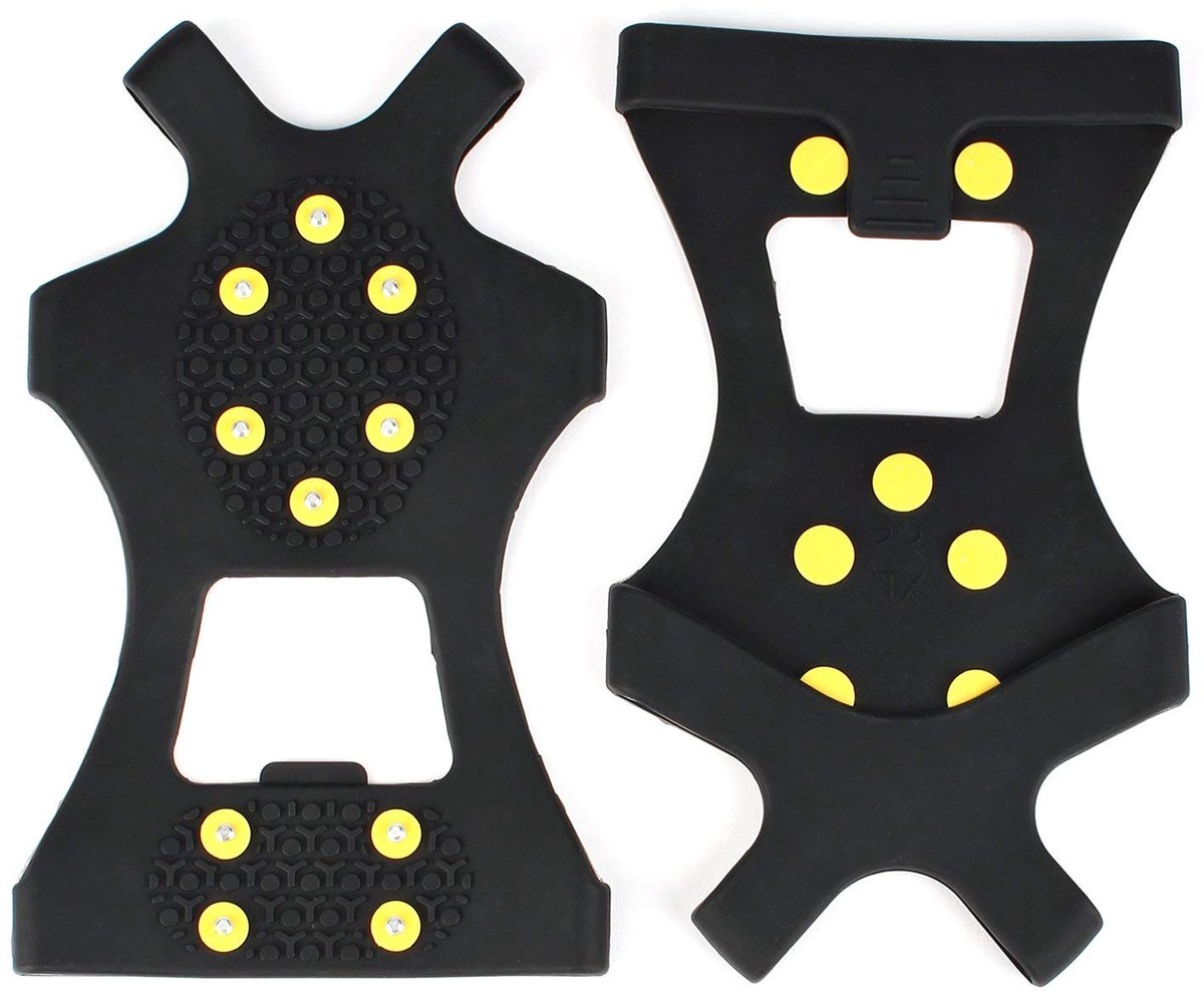 Kraftverdia Antislip Sneeuwzolen met Sneeuwkettingen Veilig lopen op Sneeuw en IJs Schoenmaat 41-45 Met 10 Spikes voor extra grip