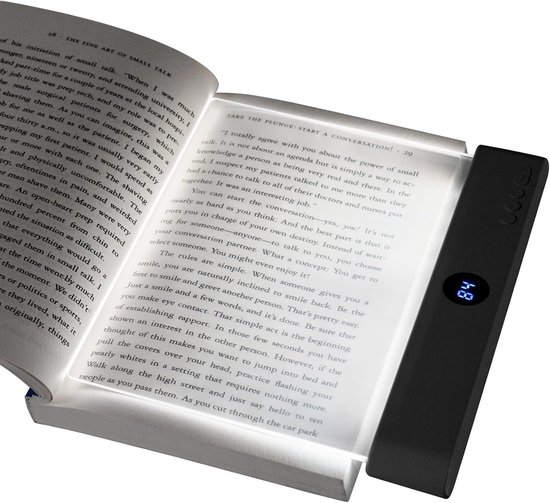 Boekleeslamp Platte LED Boekverlichting - Oogbeschermend, Wit Licht - Voor Lezen In Bed