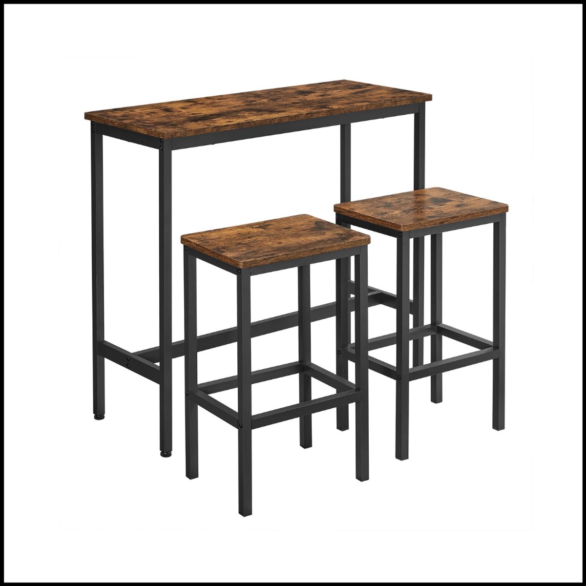 Bartafel met Barkrukset – Eetgroep 2 Stoelen – Stalen Frame – Industrieel Ontwerp – Compact & Praktisch