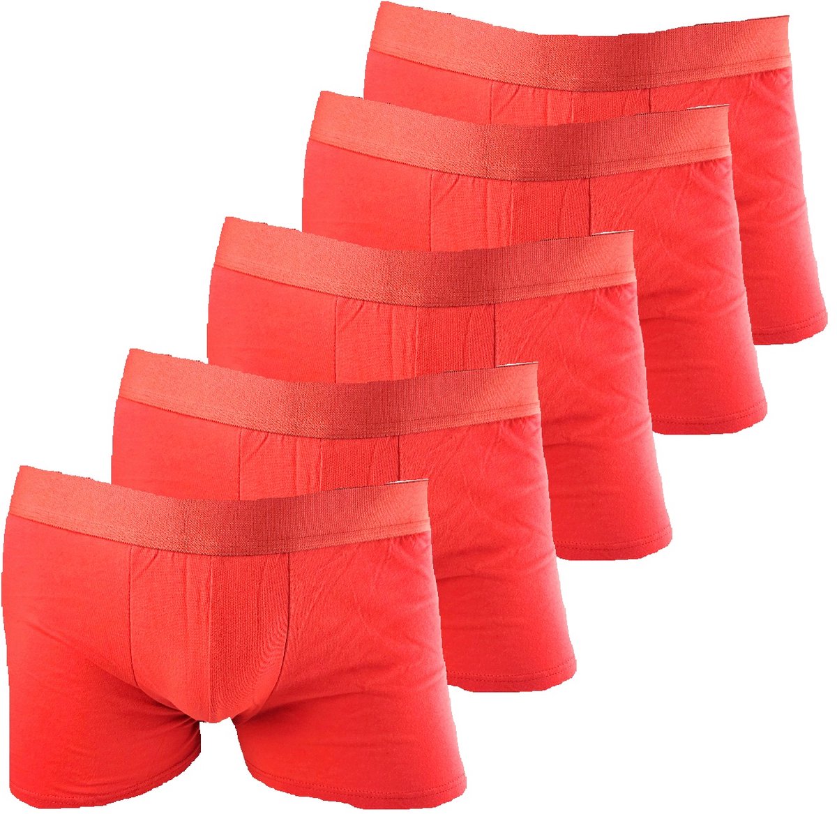 BamBella ® - Boxershorts - 5 stuks - maat L/XL - katoenen Boxer short onderbroek lang rood heren onderbroeken