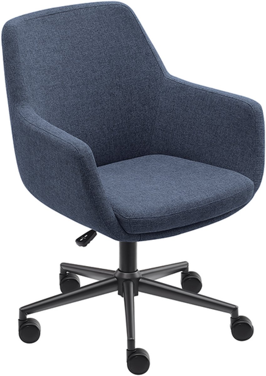 Sedero Volos Bureaustoel - Donkerblauw - Eetkamerstoel - met Wieltjes