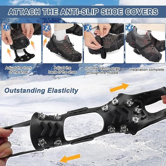 Antislip spikes 5 tanden voor laarzen ijsstokken tractie outdoor skiën