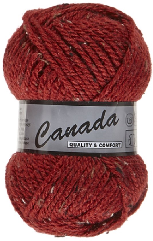 Lammy Yarns - Canada bordeaux tweed (440) - 1 bol van 50 gram - wol - acryl - breigaren - haakgaren