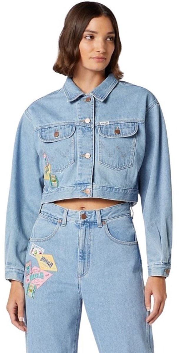 jas Wrangler Cropped top 80’S Blauw
