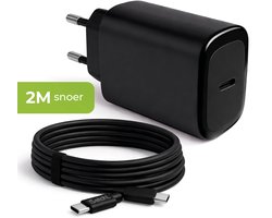 iSetchi 45W Snellader – USB-C Kabel & Adapter – Inclusief 2m Kabel – Compacte Snellader – Universeel – Zwart