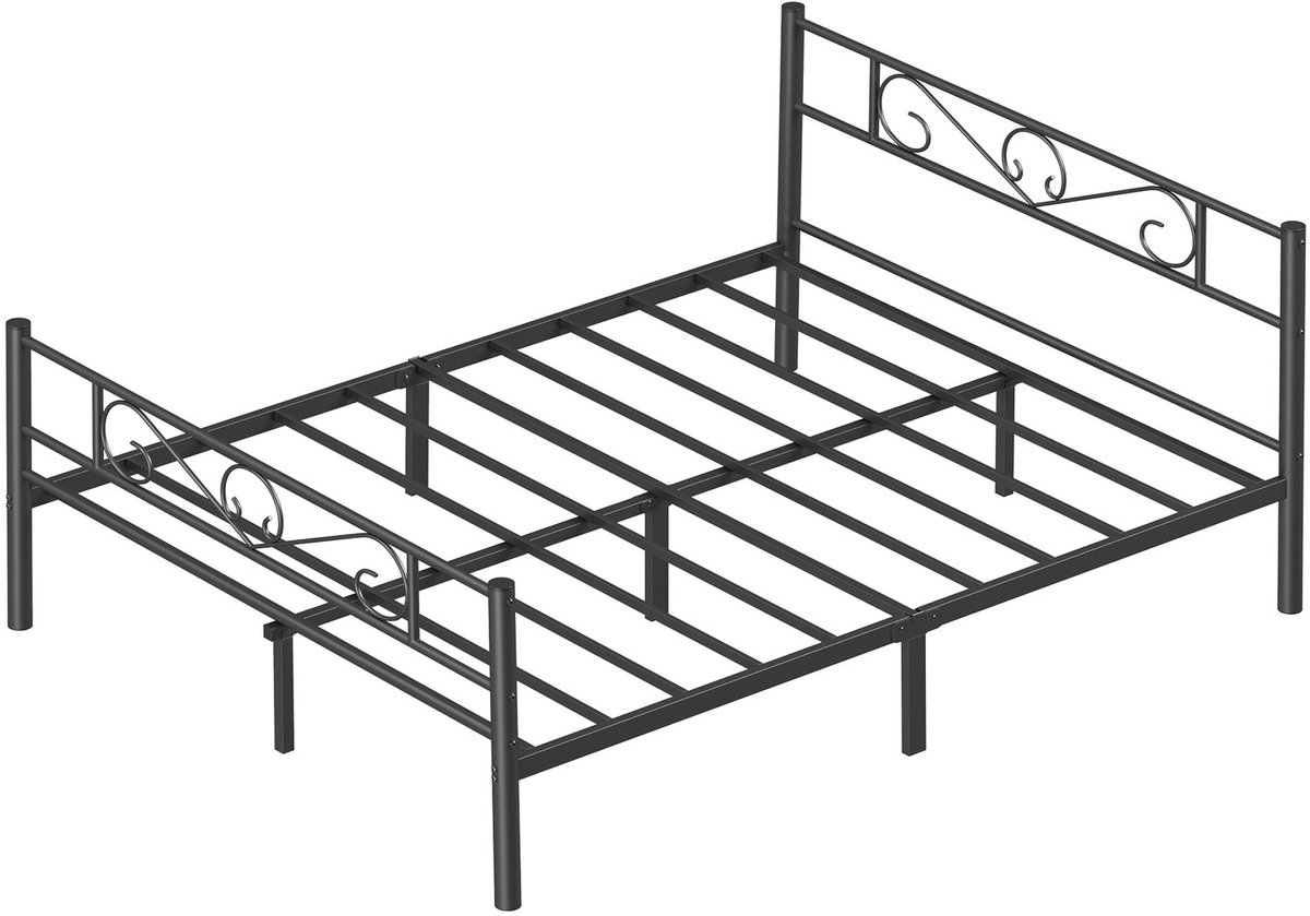 Metalen bed – Ruimtebesparend logeerbed – 160 x 200 cm – Zwart