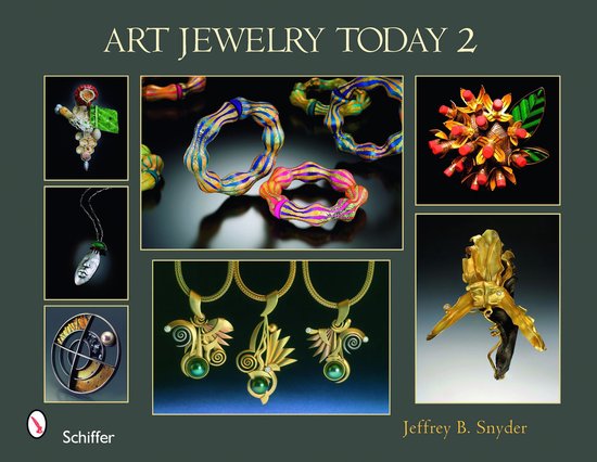 Couverture du livre 'Art Jewelry Today 2' avec divers bijoux : bracelets, pendentifs, broche et plus.