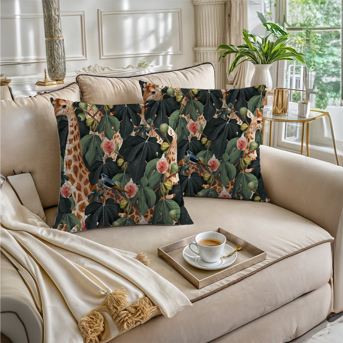 Boraboi® Luxe Decoratieve Kussenhoezen set van 2 , Zachte Suède Touch 45x45cm -(Groen,Geel,Orange)