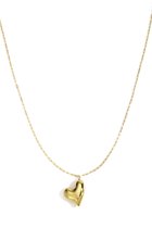 lange ketting dames – stainless steel – hart hanger – 85 cm + 5 cm verlengstuk – goudkleurig