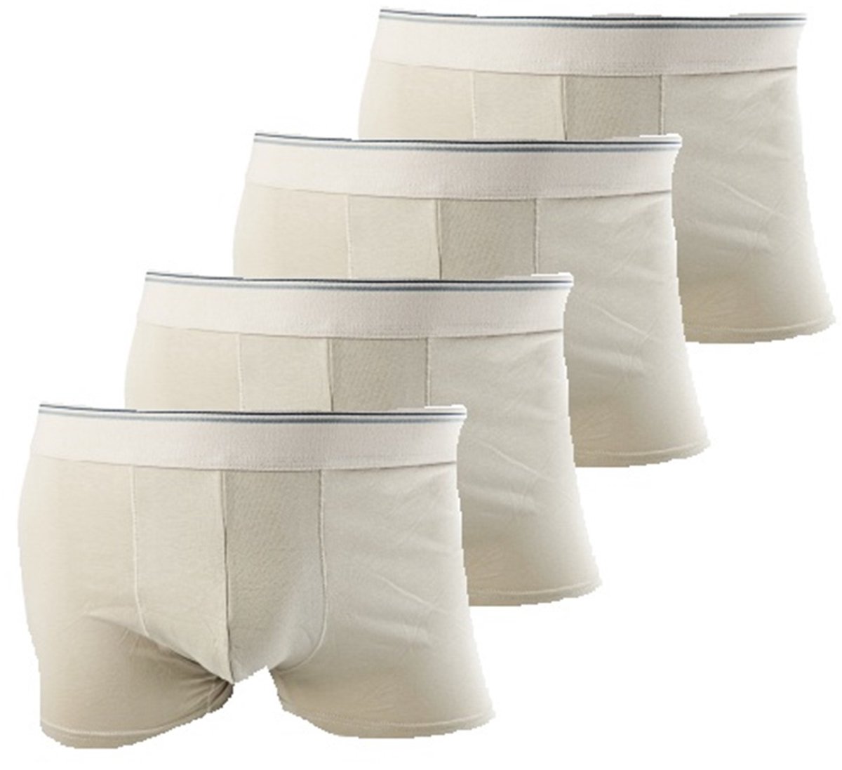 BamBella ® - Boxershorts - 4 stuks - maat S/M - katoenen Boxer short onderbroek lang beige heren onderbroeken