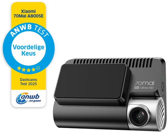 70mai Dash Cam 4K A800SE - Dashcam - 4K Ultra HD opname met HDR - GPS en ADAS rijassistentie - Parkeerstand beveiliging - WiFi app bediening - G-sensor voor incidentdetectie en continue opname