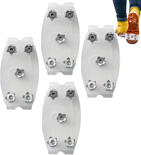 Anti slip voor schoenen - Anti-slip Ijsgrijpen - 2 paar - antislip schoenen - schoenspikes - antislip sneeuwzolen - antislip schoenen sneeuw - Anti Slip Sneeuwzolen - Grip Schoenspikes - Antislip stijgijzers met 5 tanden - Schoenmaat 35-43