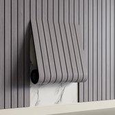 Zelfklevend 3D Wandpaneel - Grijs Eiken Look - PVC Plank 300x40 cm Voor Muur & Plafond - Geluidswerend