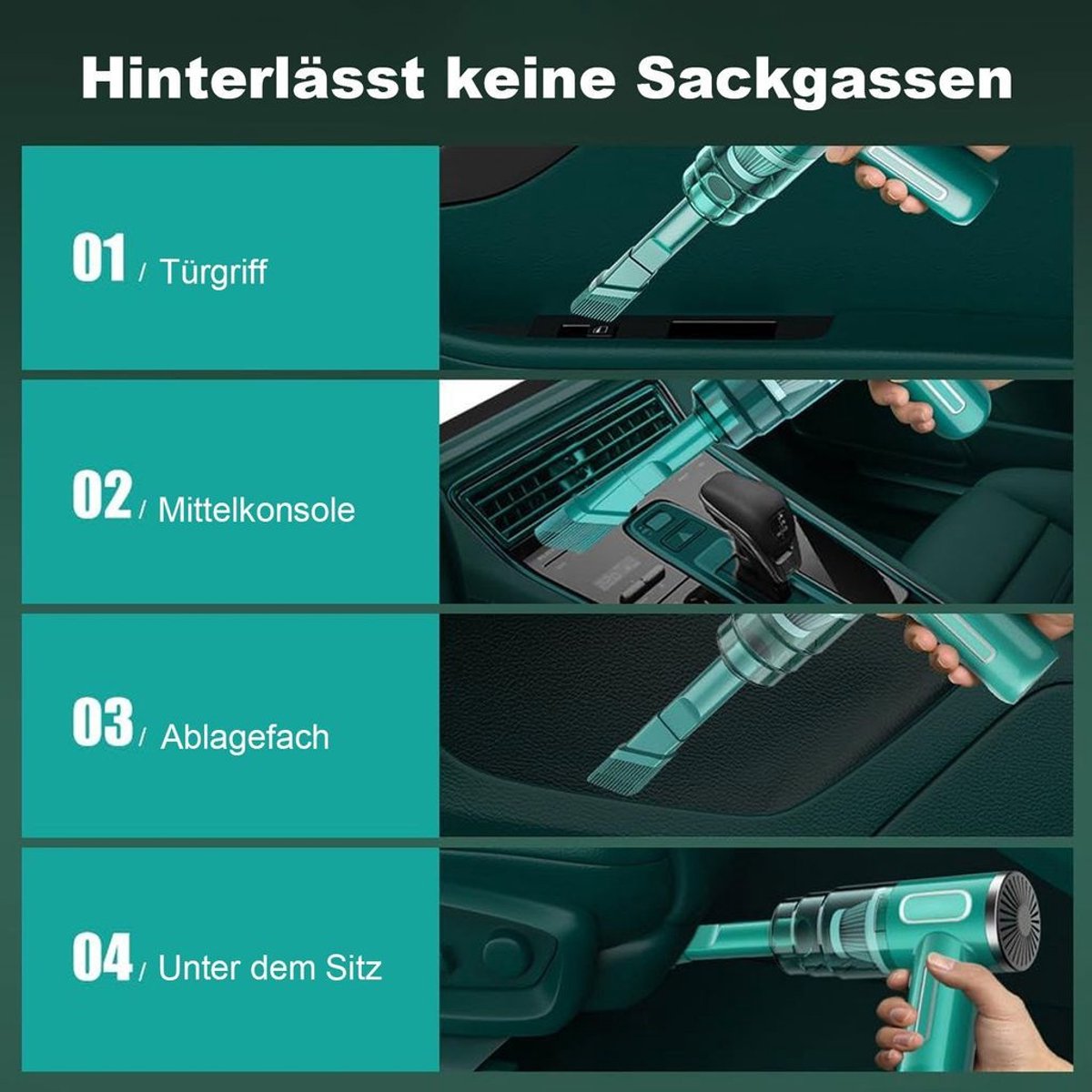 Draadloze Mini Handstofzuiger 2-in-1 Autostofzuiger - afbeelding 2