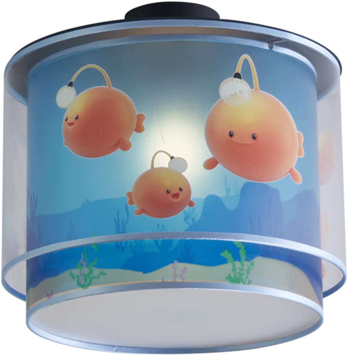 QAZQA harrie - Voor kinderen Plafondlamp - 1 lichts - Ø 35 cm - Blauw - Kinderkamer