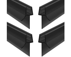 Rubberen afdichtstrip voor deuren, 4 stuks, 30 cm, verstelbaar voor 4-6 mm glas, eenvoudig te installeren