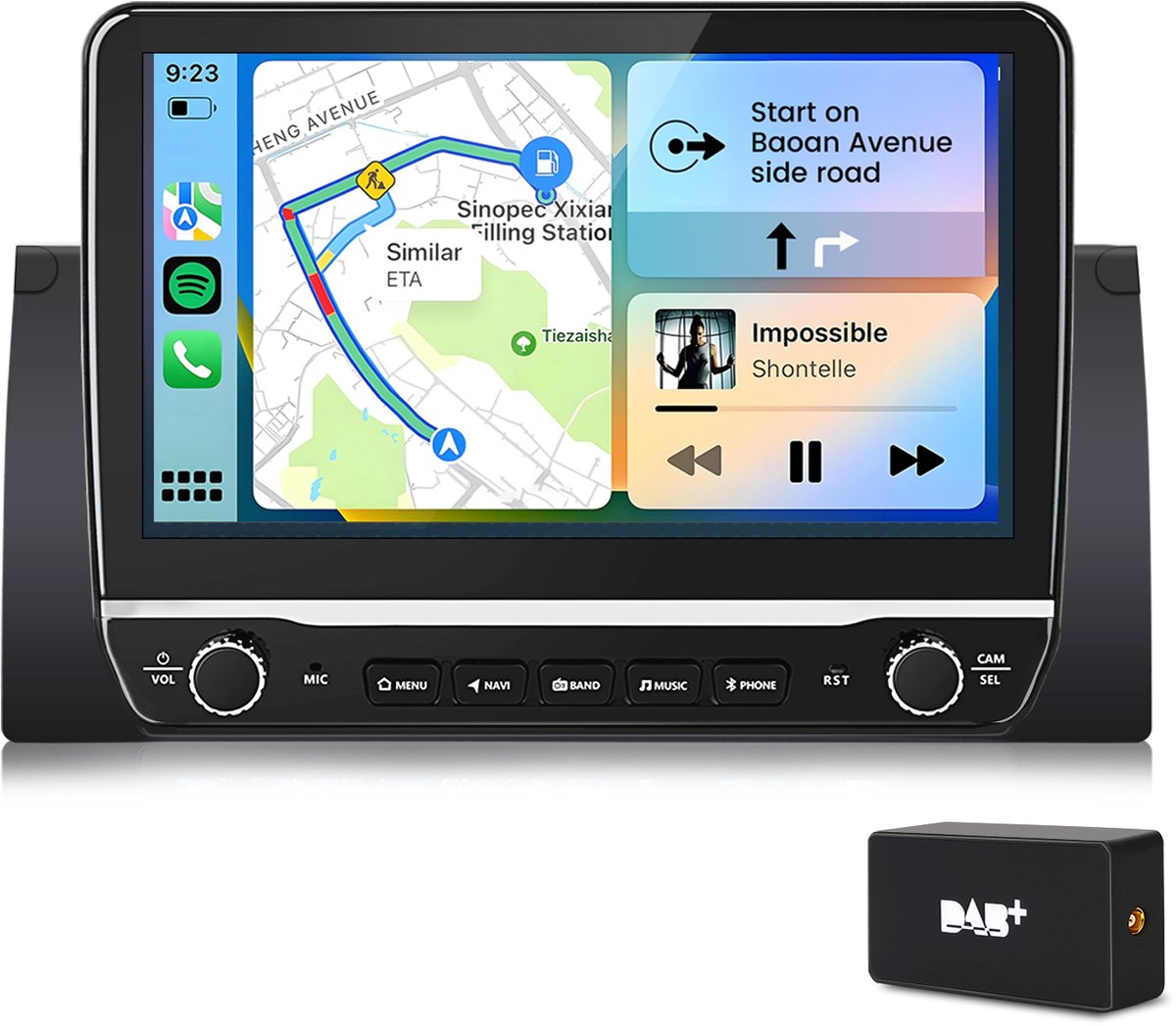 Hexinex 10.1" autoradio Geschikt voor BMW E39 - Draadloos CarPlay, Android Auto, Android 15, DAB, multimediaspeler, 2GB+64GB