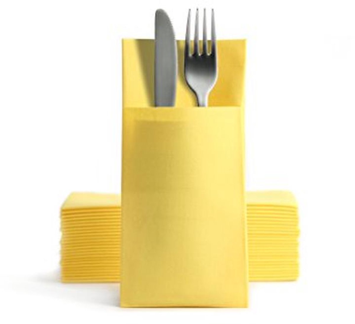 Gele Airlaid Bestekservetten 39x40cm - 50 Stuks