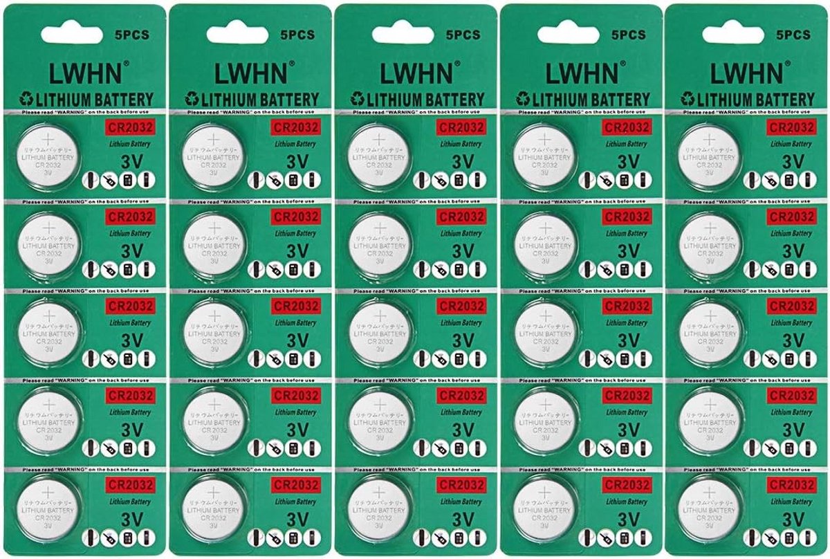 Pack van 25 CR2032 3V Lithiumbatterijen