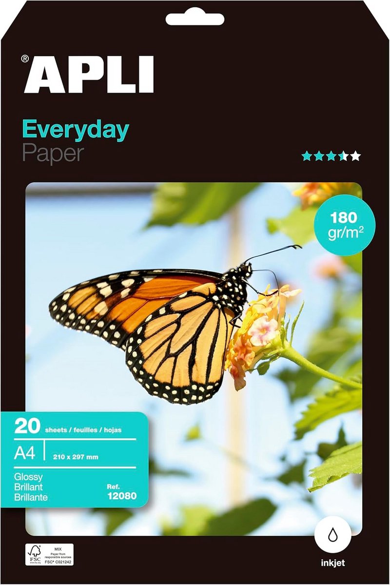 Fotopapier A4 180g Glanzend - 20 Vellen
