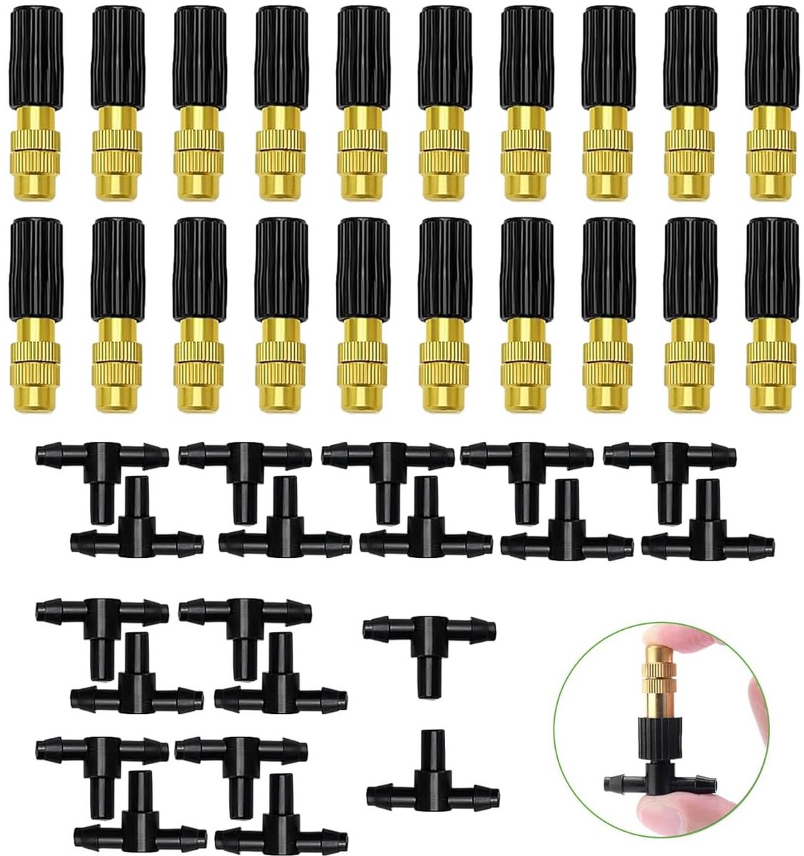 Instelbare irrigatiesproeiers van koper – 20 stuks voor tuin en gazon