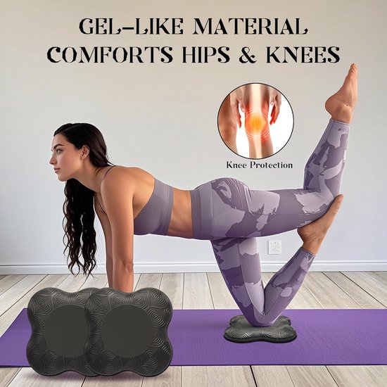 Verpakking van 2 stuks - Yoga - yoga knie kussen - Yoga kniebeschermers - Kniesteunen - Elleboogsteunen - TPE-schuimmateriaal - Pilates knielmat - Zwart van Merkloos — afbeelding 5