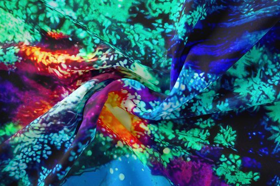 Ulticool - Arbre de Conte de Glow - Tapisserie Décoration Magic - Psychédélique - Toile de Fond pour Tapisserie de Fête à Lumière noire - 200x150 cm - Toile de Fond Lampe UV Réactive - Groot Tapisserie - Affiche - Siècle des Lumières Fluor Néon