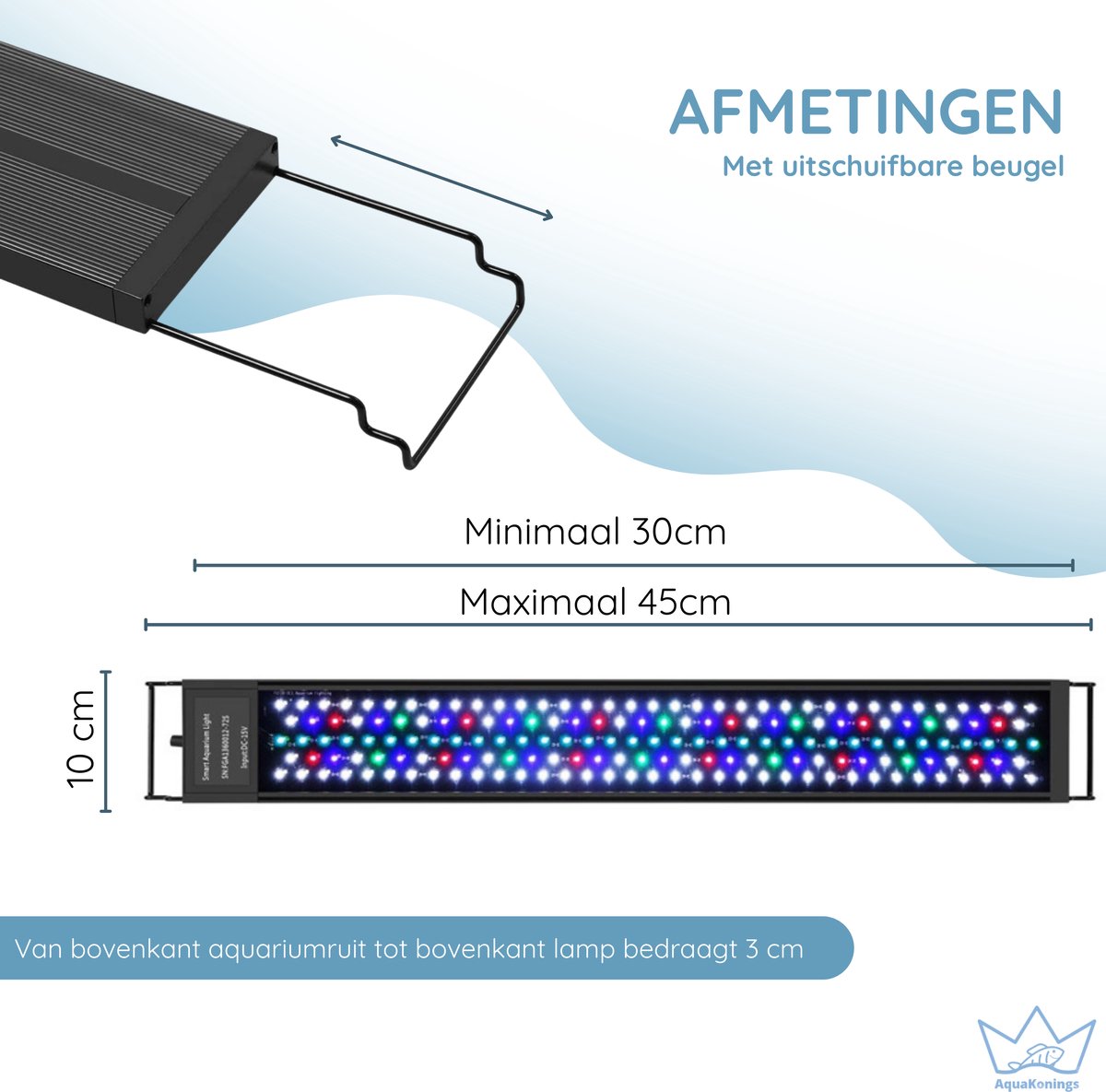 LED Aquariumlamp RGB - Dimbaar, Timer, 30-45 cm thumbnail 5