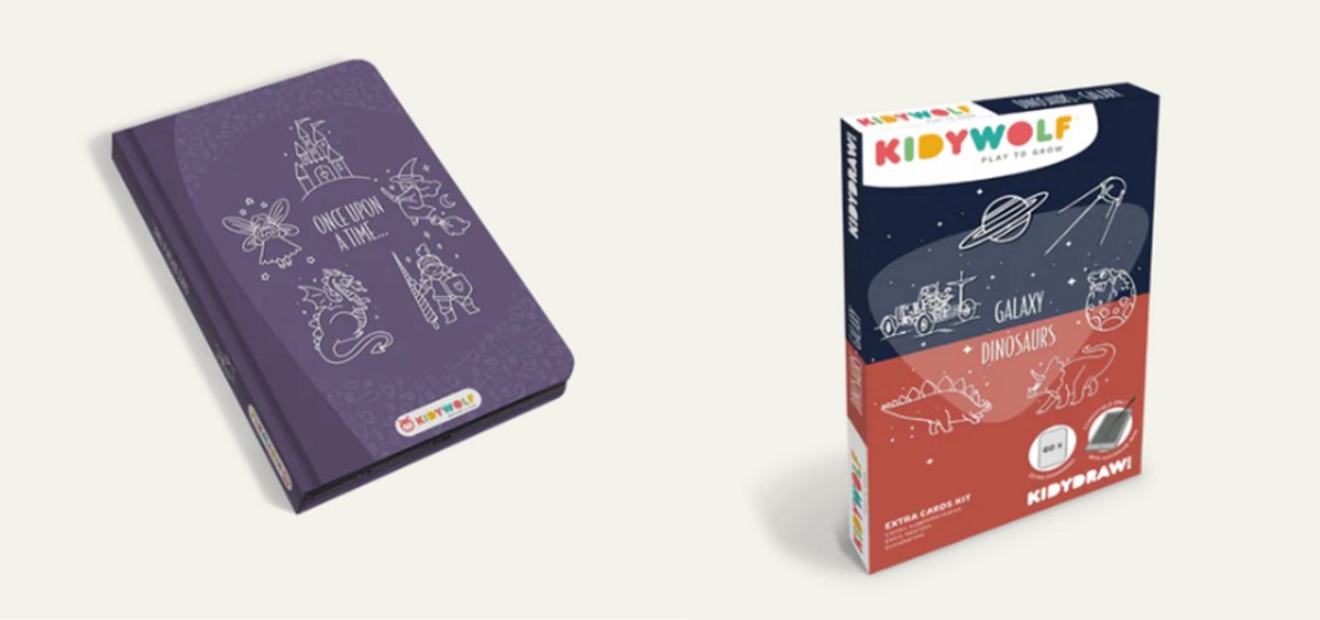 Kidywolf - Kidydraw Mini: Once upon a time ... + Refill Galaxy & Dinosaurus