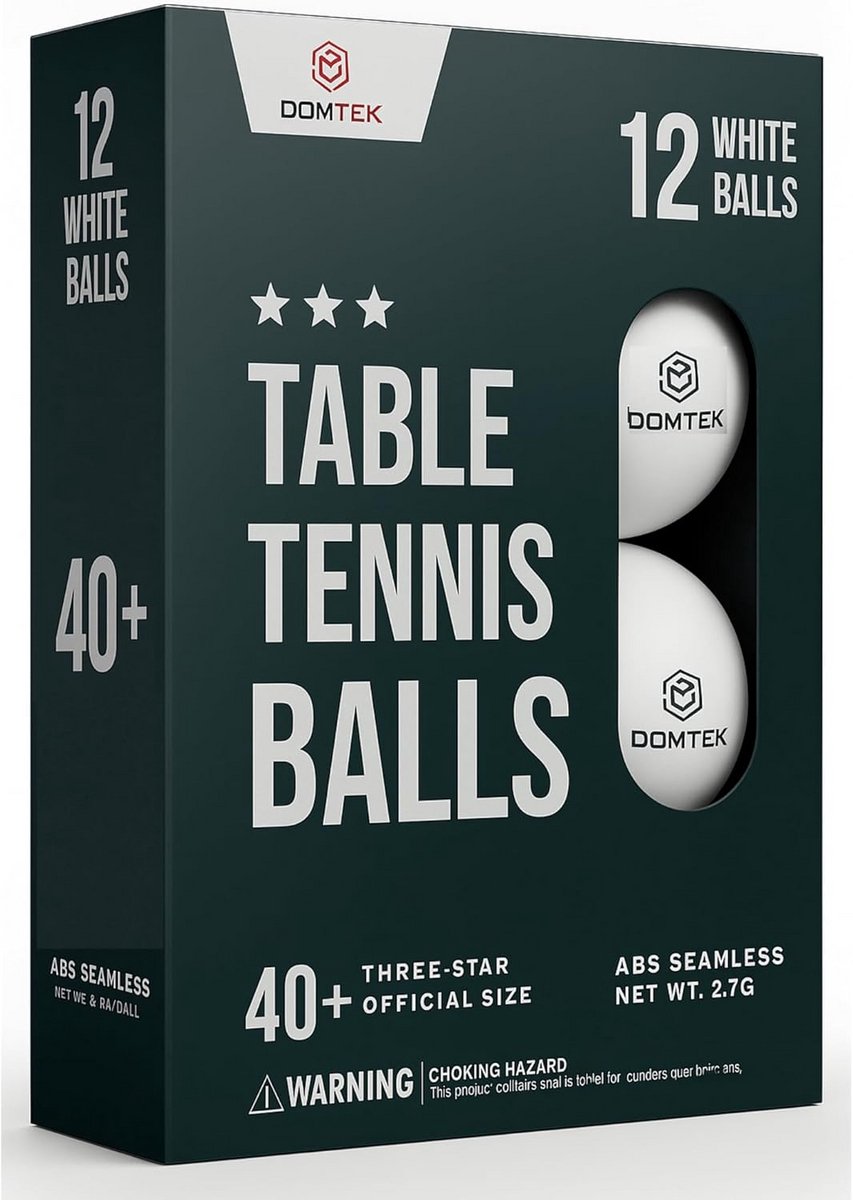 3 Ster Ping Pong Ballen - 40 mm Tafeltennisballen Pakket van 12 - Geschikt voor Binnen en Buiten