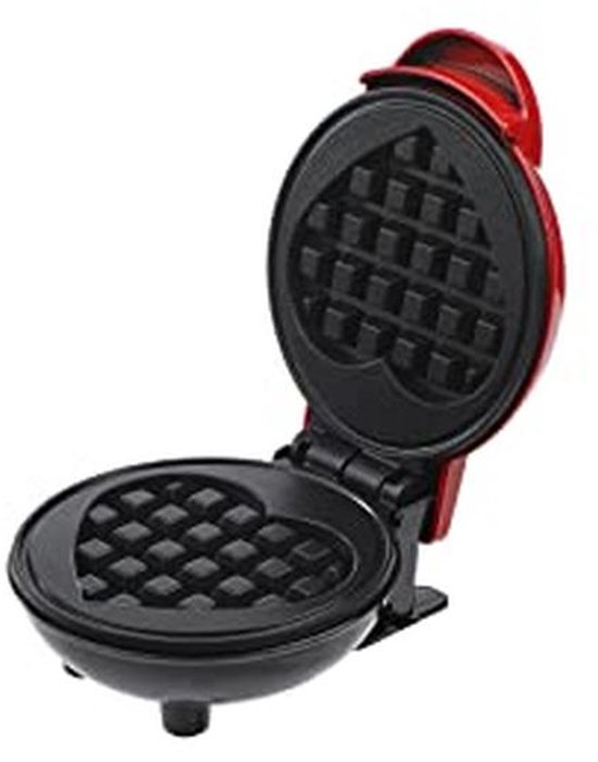 Mini wafelijzer - Kleine wafelmaker - Snelle traktaties maken - Antiaanbaklaag - 17.8 x 12 x 8.8 cm - Groen — afbeelding 4
