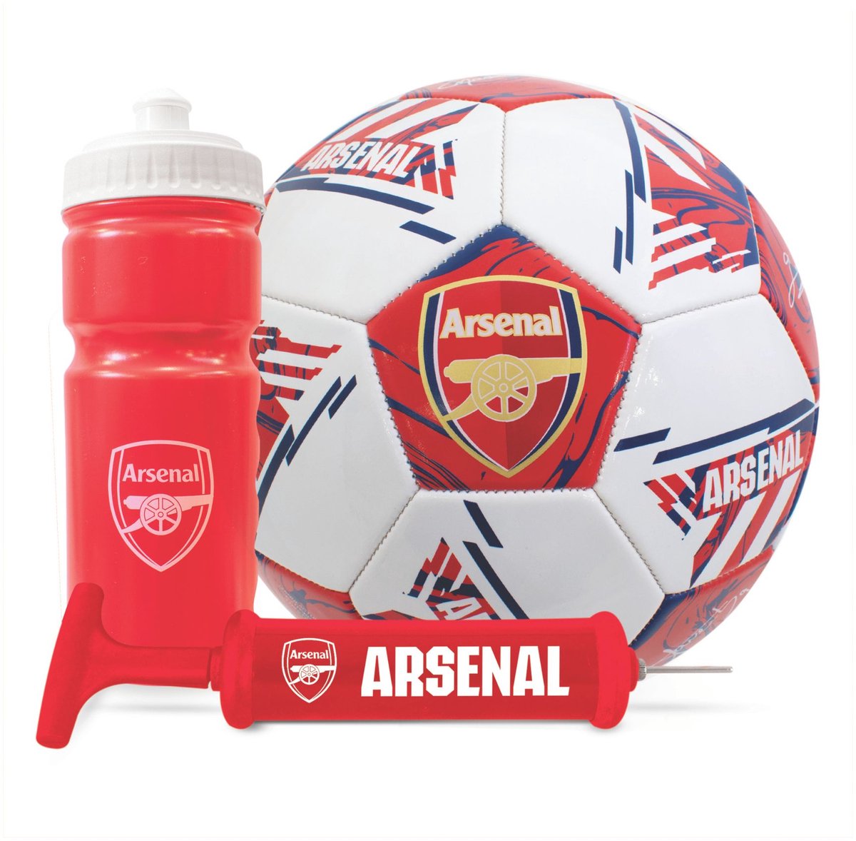 Arsenal FC - gift set - voetbal met handtekeningen - bidon - ballenpomp - 2025/2026