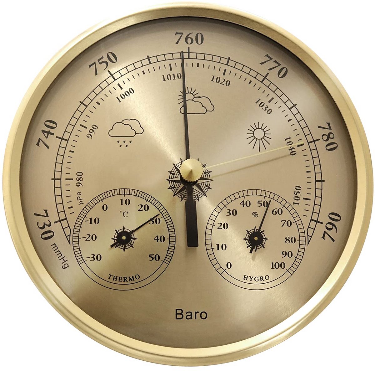 3-in-1 Barometer Thermometer Hygrometer Weerstation voor Binnen en Buiten