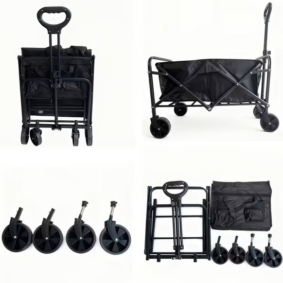 Bolderkar - opvouwbaar - verstelbare hendel - 149 kg draagkracht - 75 cm van Merkloos — afbeelding 2